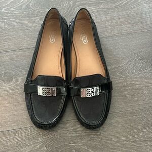 Coach Farrera Black Logo Loafers Size 9.5